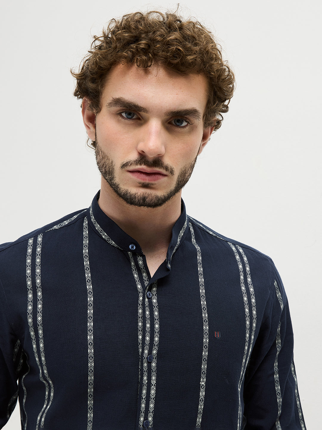 Dark Blue Stripes Casual Shirt