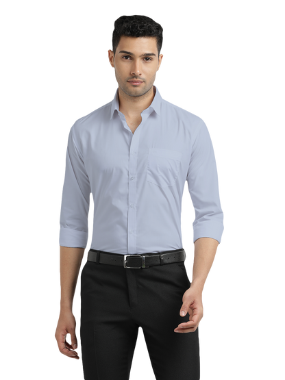 Light Blue Solid Formal Shirt