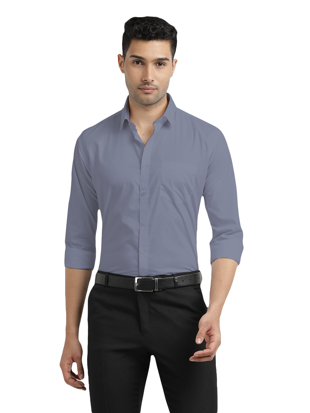 Dusty Blue Solid Formal Shirt