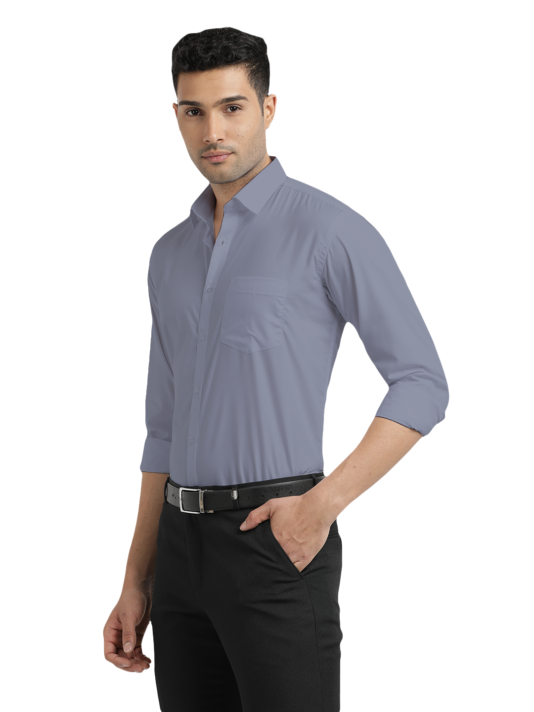 Dusty Blue Solid Formal Shirt