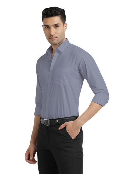 Dusty Blue Solid Formal Shirt