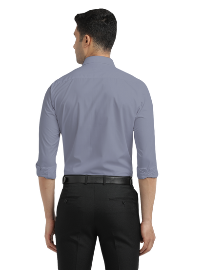 Dusty Blue Solid Formal Shirt