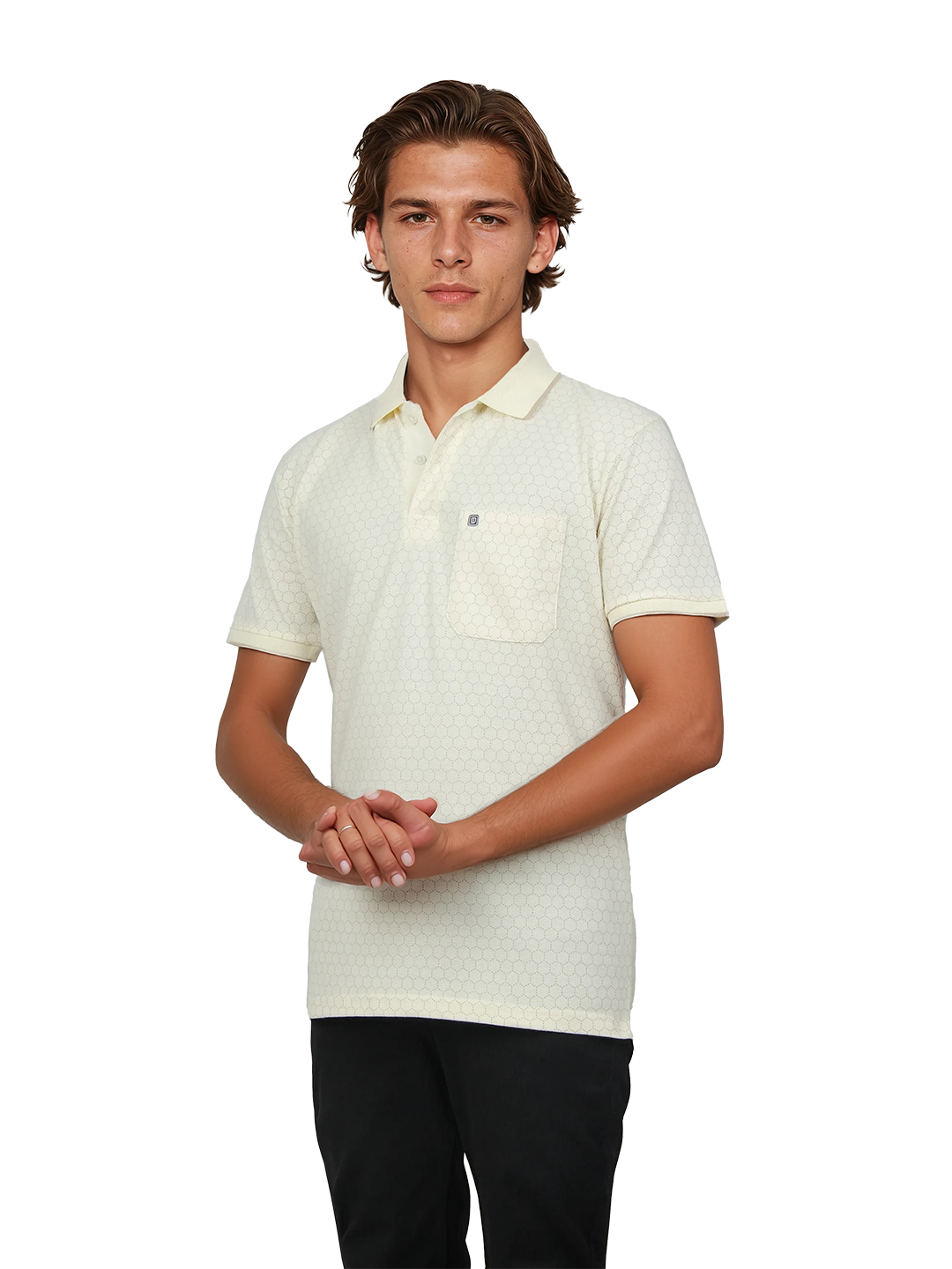 Off White Printed Polo T Shirt