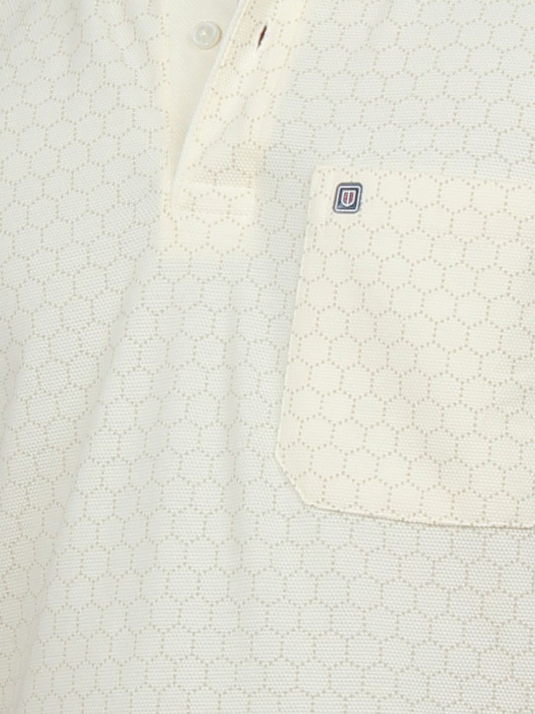 Off White Printed Polo T Shirt