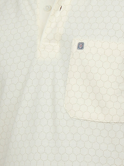 Off White Printed Polo T Shirt