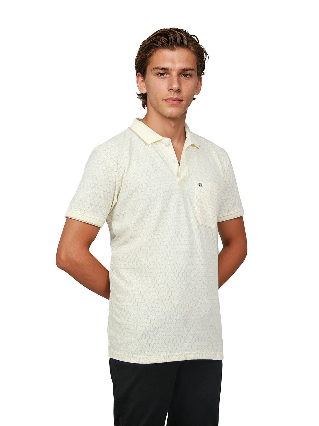 Off White Printed Polo T Shirt