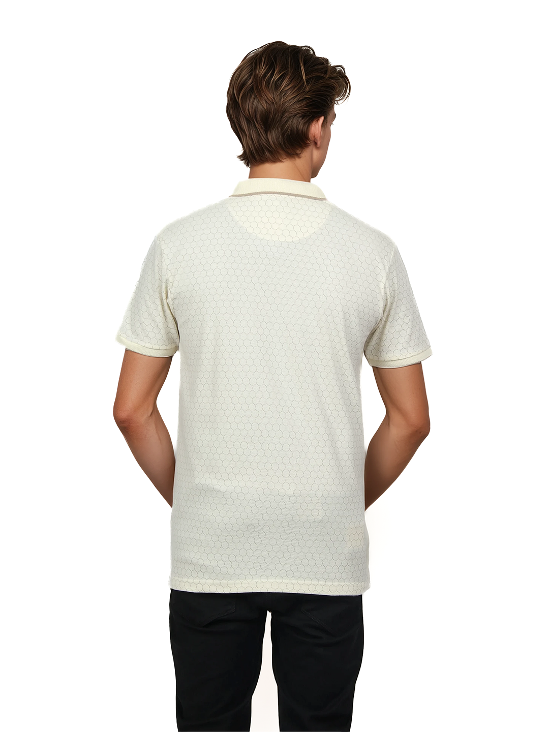 Off White Printed Polo T Shirt