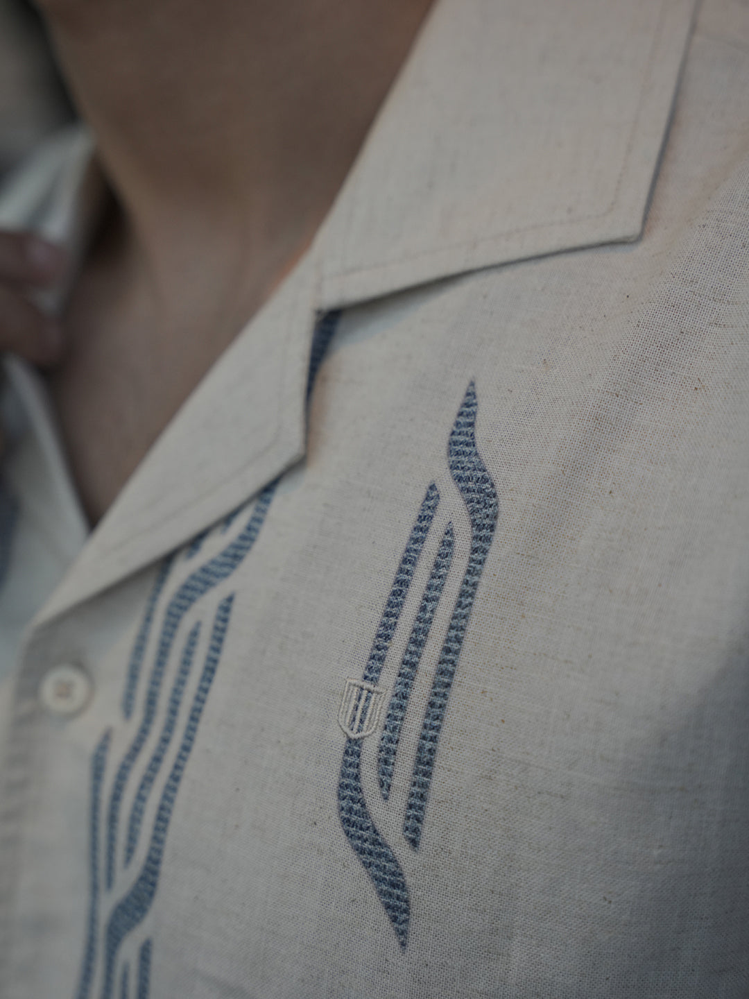 Beige Panel Printed Casual Shirt