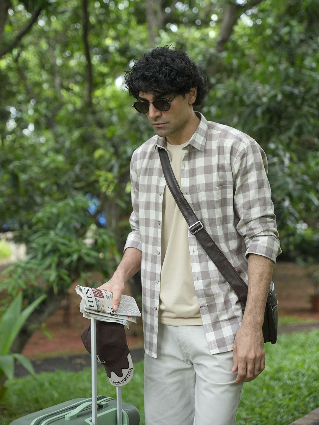 Light Brown Checked Casual Shirt