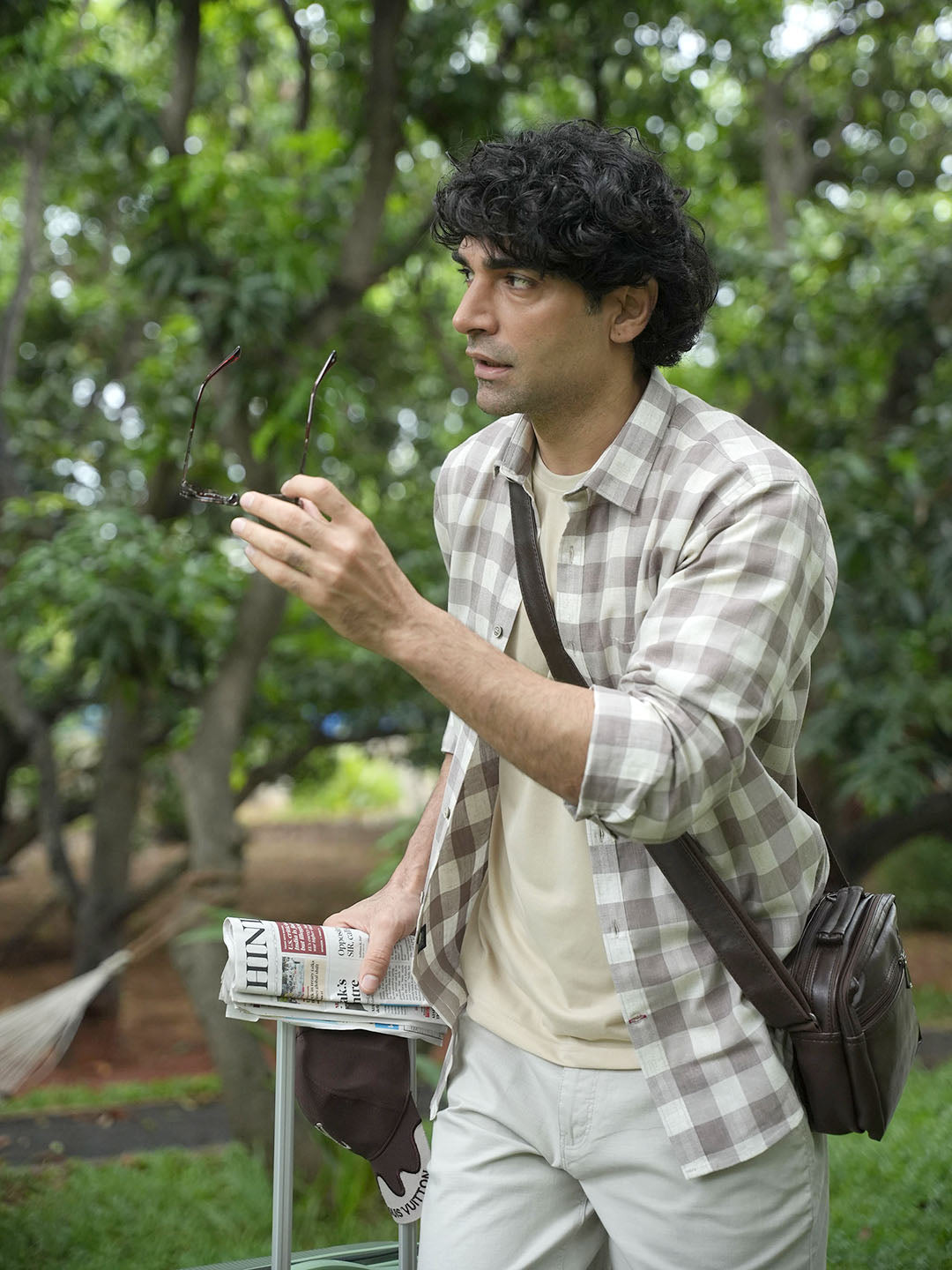 Light Brown Checked Casual Shirt