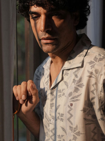 White Printed Casual Shirt