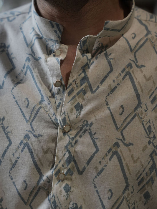 Blue Casual Printed Kurta