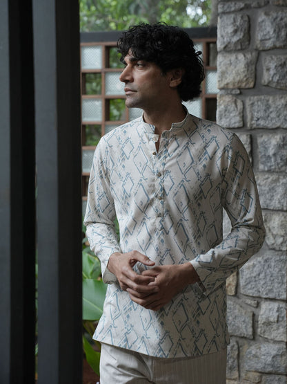 Blue Casual Printed Kurta