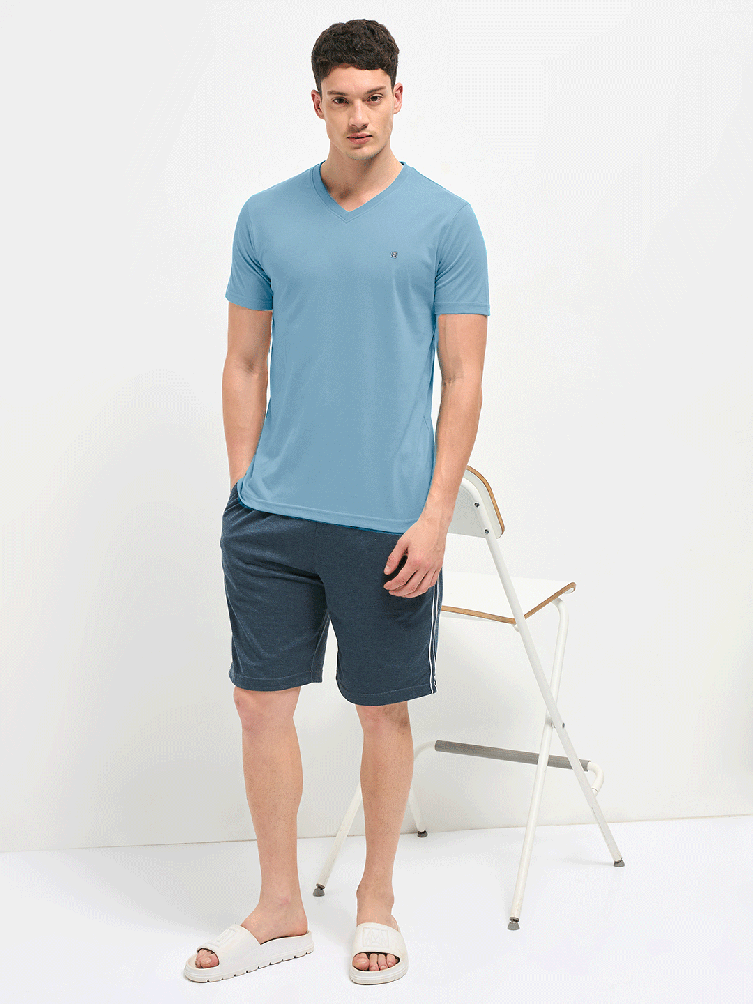 Lotto T-Shirt V Neck Light Blue