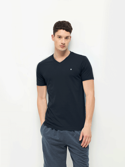 Lotto T-Shirt V Neck Medieval Blue