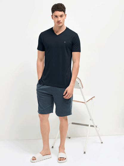 Lotto T-Shirt V Neck Medieval Blue