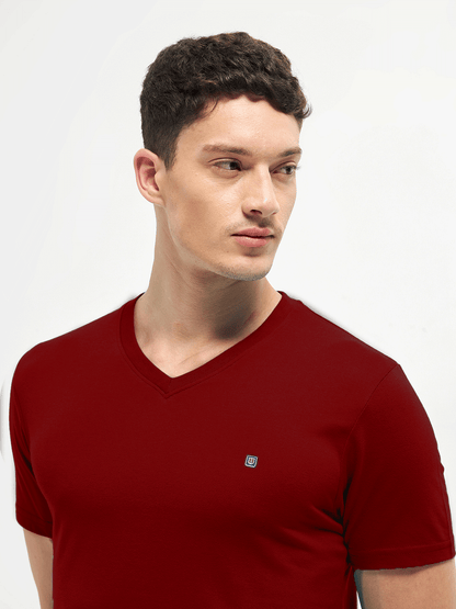 Lotto T-Shirt V Neck Wine Red