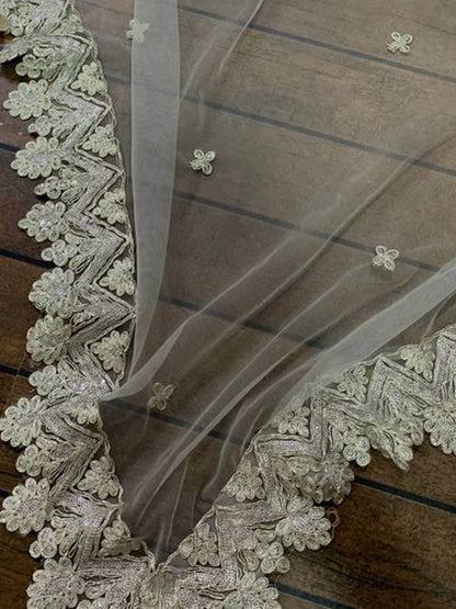 Odette Women Green Net Semi Stitched Lehenga With Unstitched Blouse