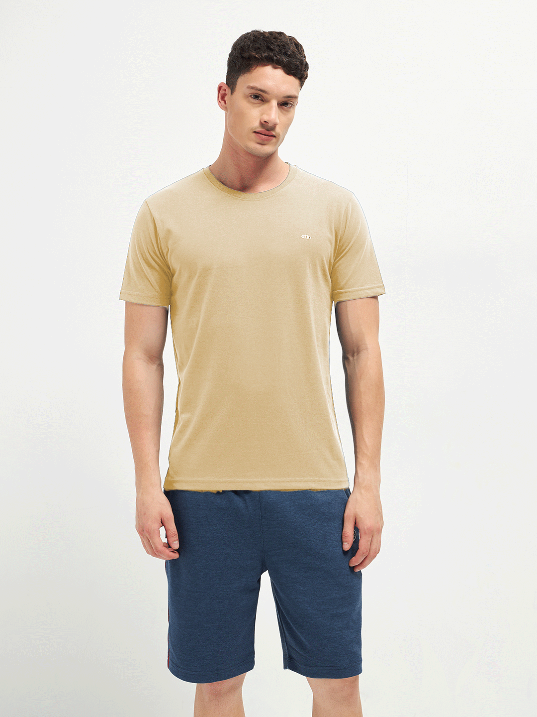 Motto Crew Neck T-Shirt Beige