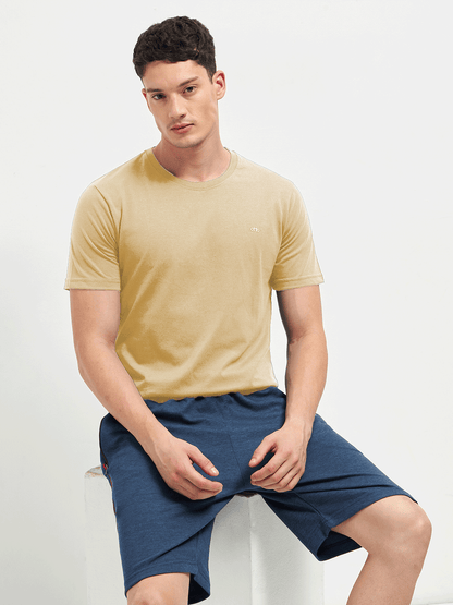 Motto Crew Neck T-Shirt Beige