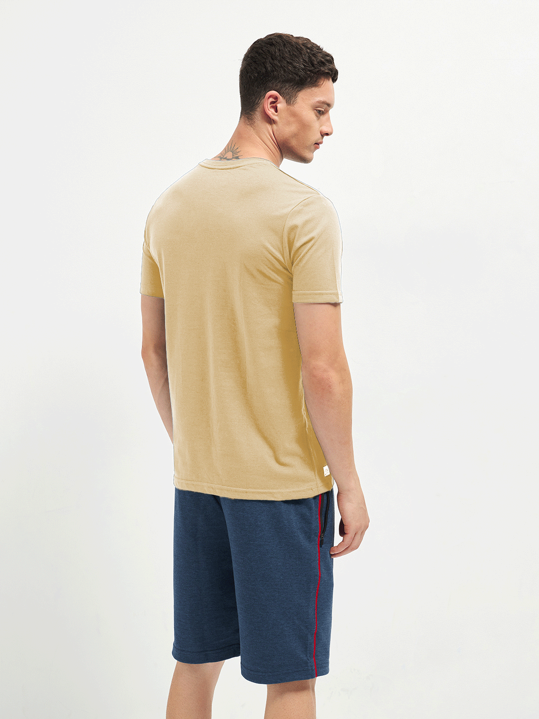 Motto Crew Neck T-Shirt Beige