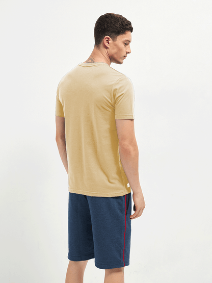 Motto Crew Neck T-Shirt Beige