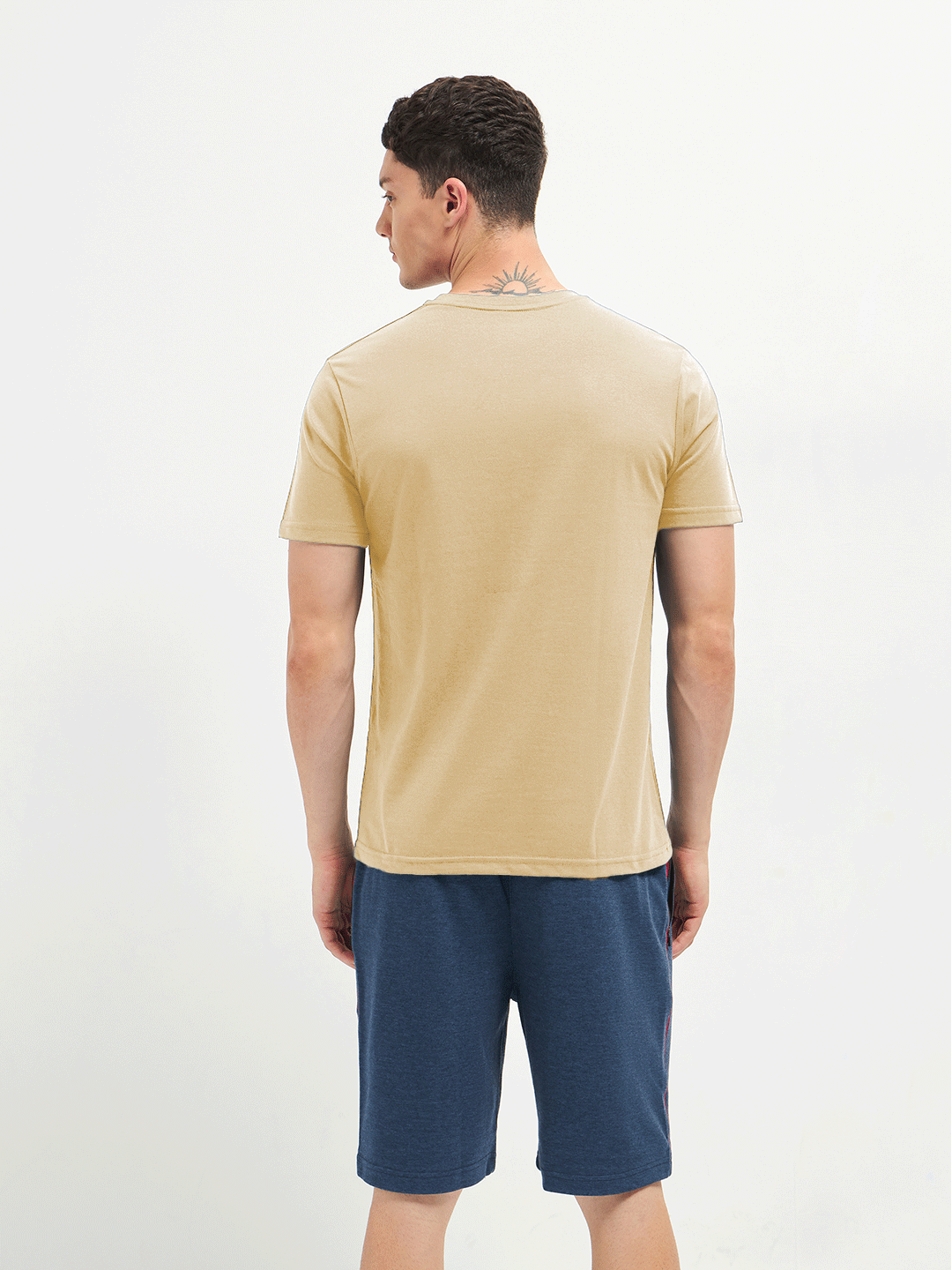 Motto Crew Neck T-Shirt Beige