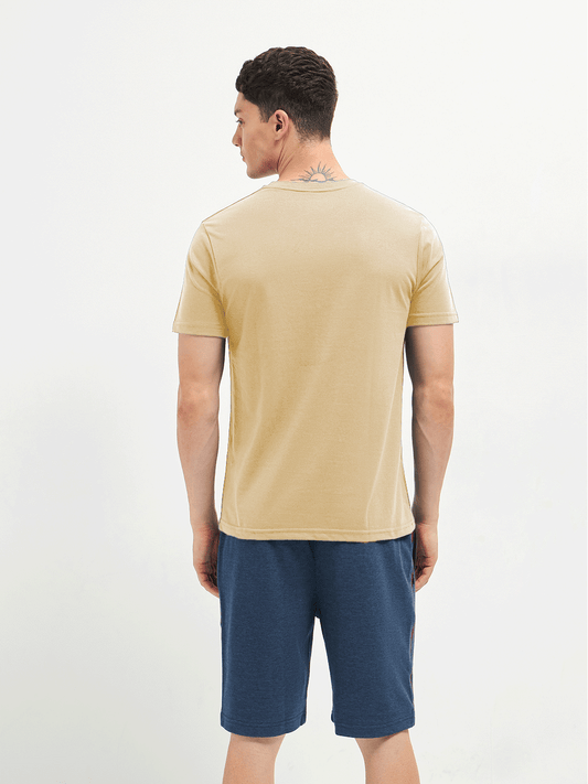 Motto Crew Neck T-Shirt Beige