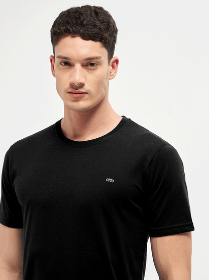 Motto T-Shirt Crew Neck Black