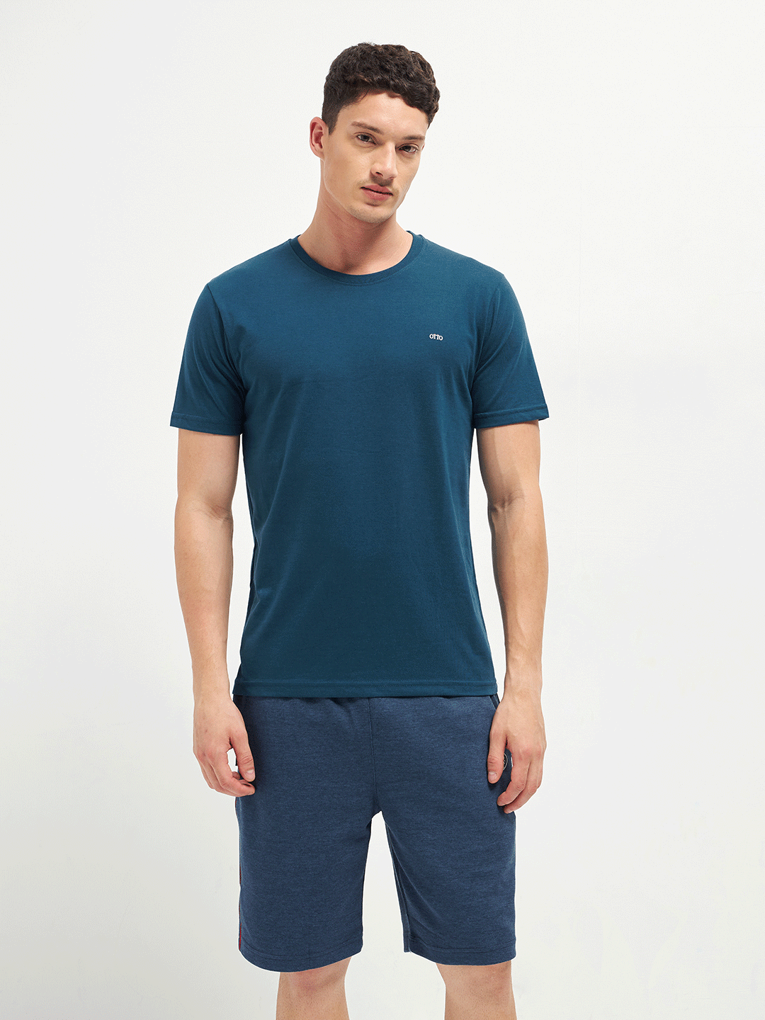 Motto T-Shirt Crew Neck Blue