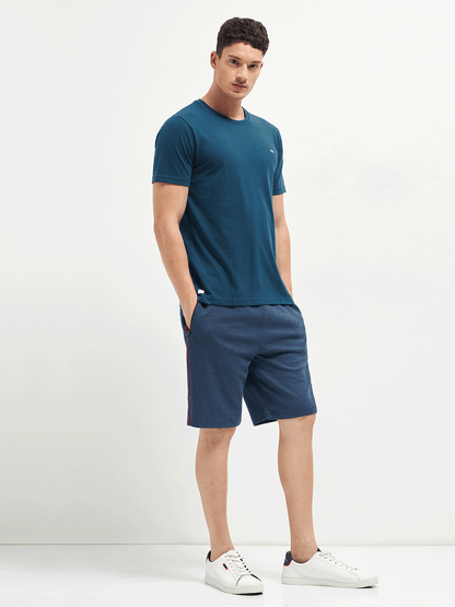 Motto T-Shirt Crew Neck Blue