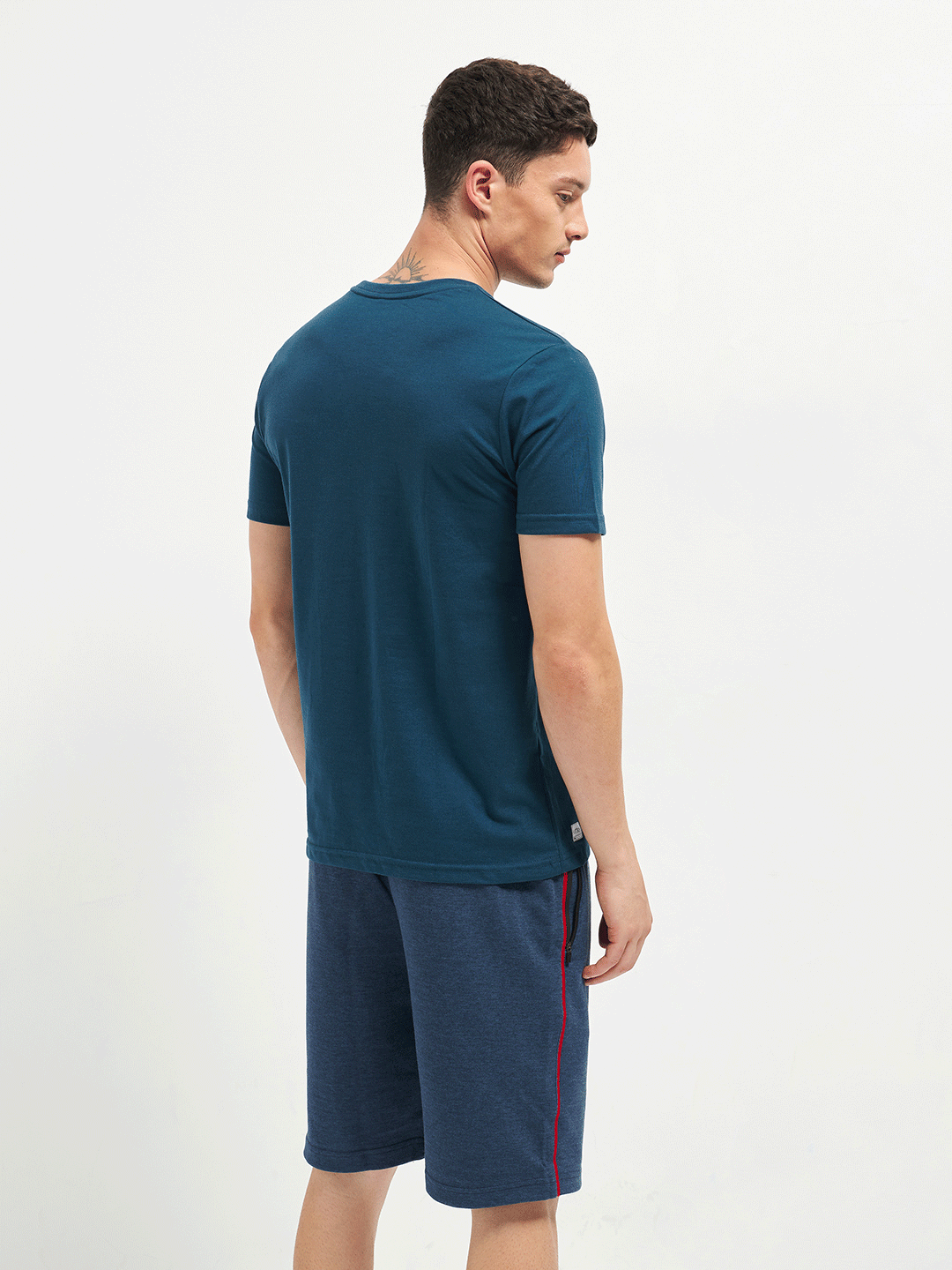 Motto T-Shirt Crew Neck Blue