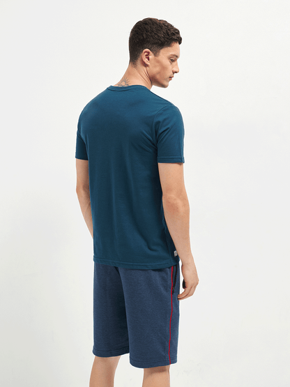 Motto T-Shirt Crew Neck Blue