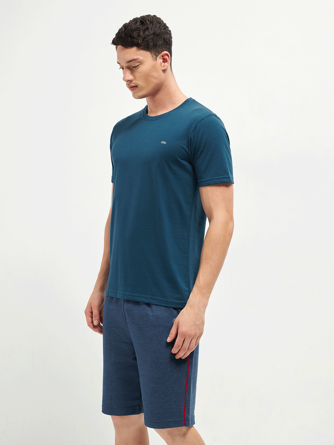 Motto T-Shirt Crew Neck Blue