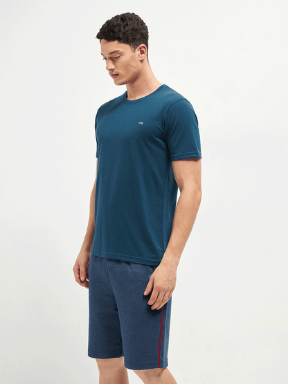 Motto T-Shirt Crew Neck Blue