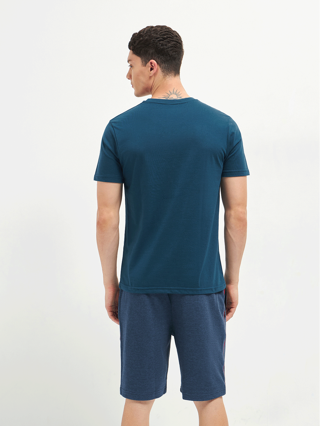 Motto T-Shirt Crew Neck Blue