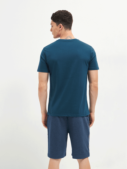 Motto T-Shirt Crew Neck Blue