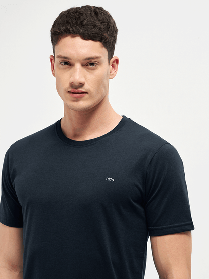 Motto Crew Neck T-Shirt Medieval Blue