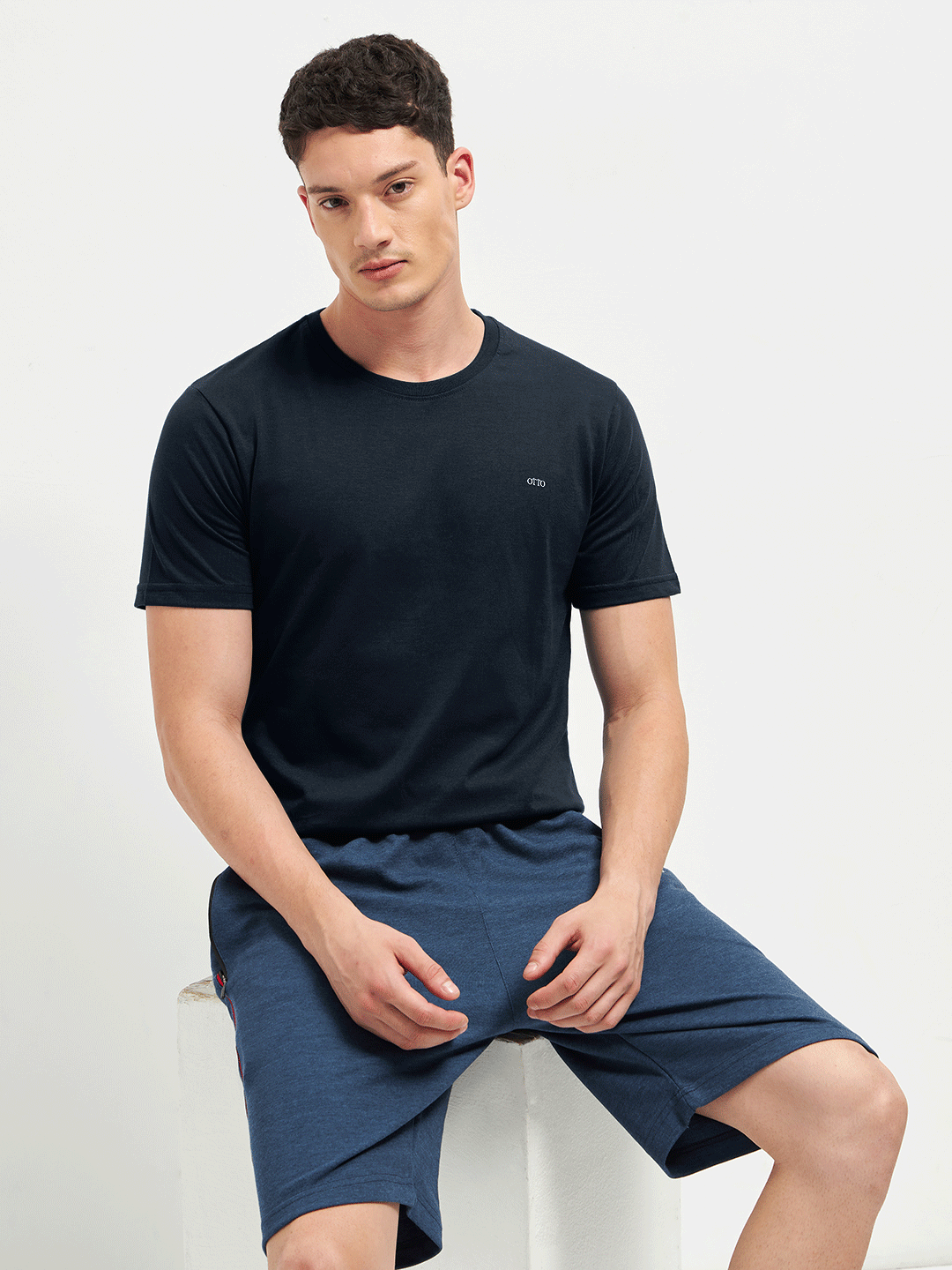 Motto Crew Neck T-Shirt Medieval Blue