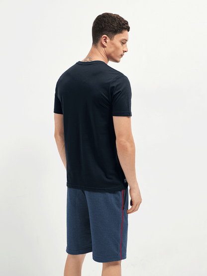 Motto Crew Neck T-Shirt Medieval Blue