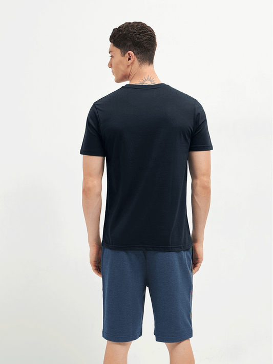 Motto Crew Neck T-Shirt Medieval Blue