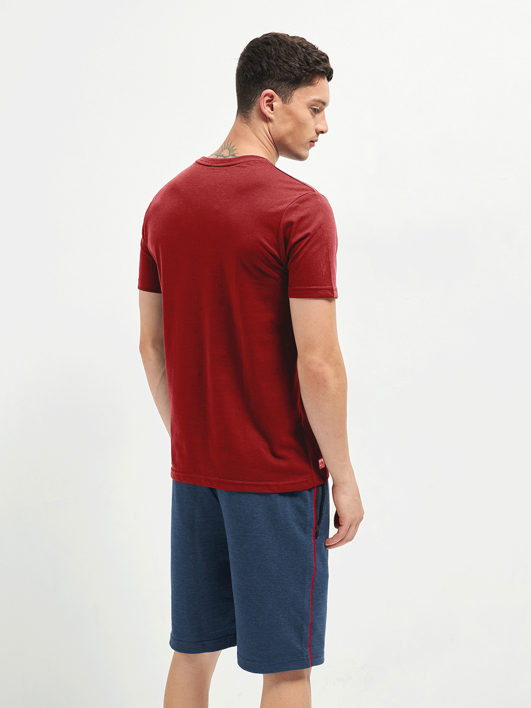 Motto T-Shirt Crew Neck Wine Red