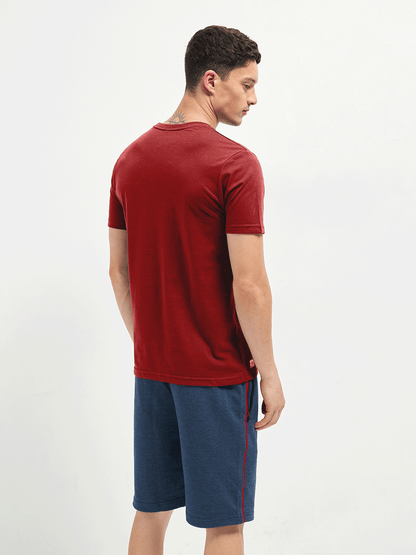 Motto T-Shirt Crew Neck Wine Red