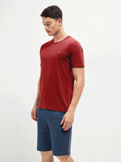 Motto T-Shirt Crew Neck Wine Red