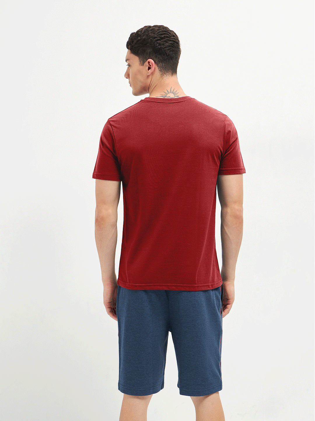 Motto T-Shirt Crew Neck Wine Red