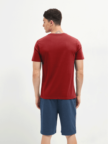 Motto T-Shirt Crew Neck Wine Red