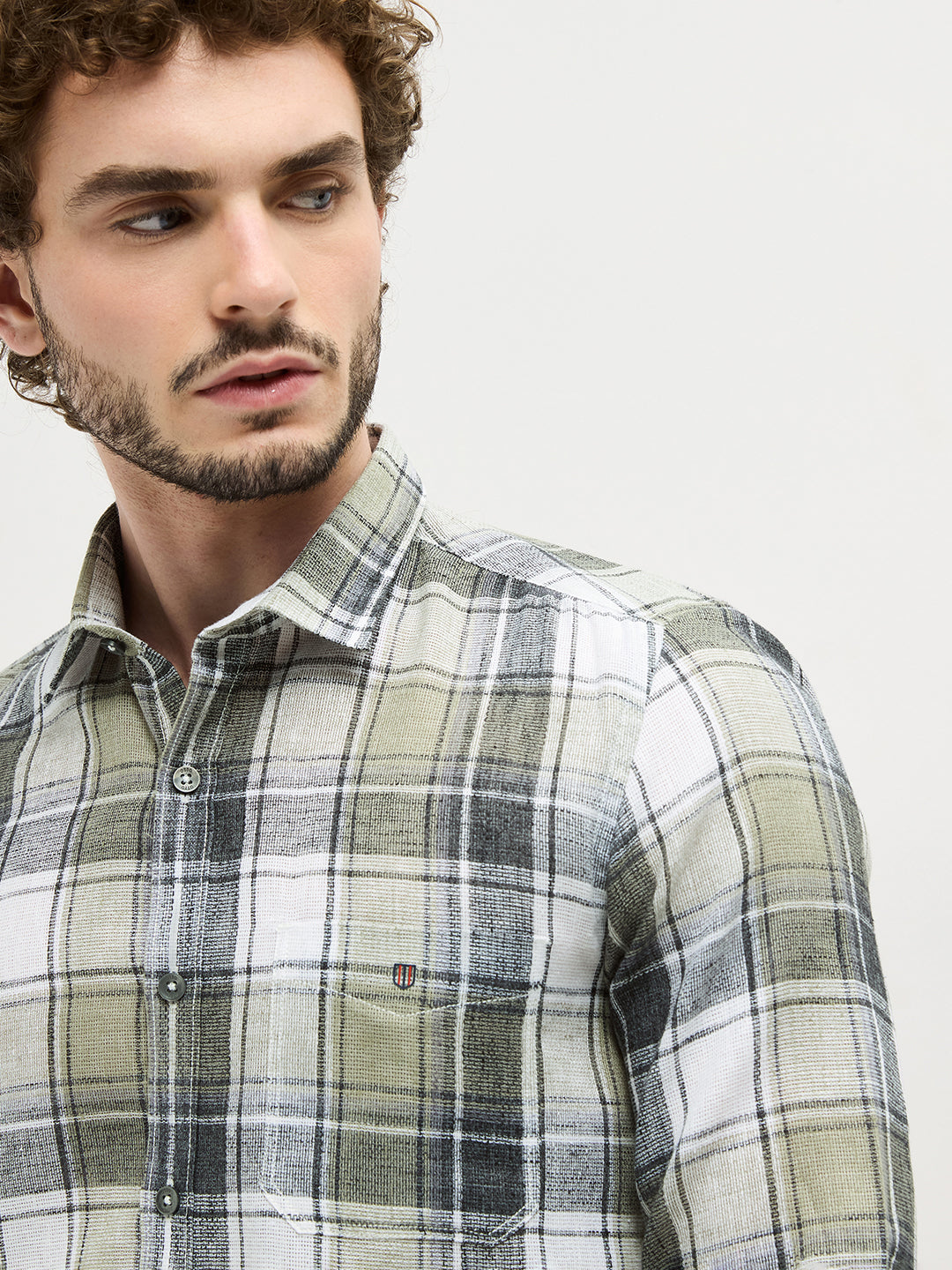 Green Checked Casual Shirt