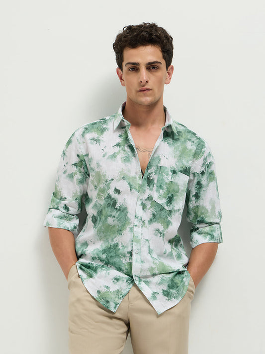 Green Printed Casual Shirt