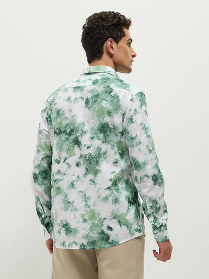 Green Printed Casual Shirt