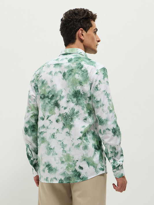 Green Printed Casual Shirt